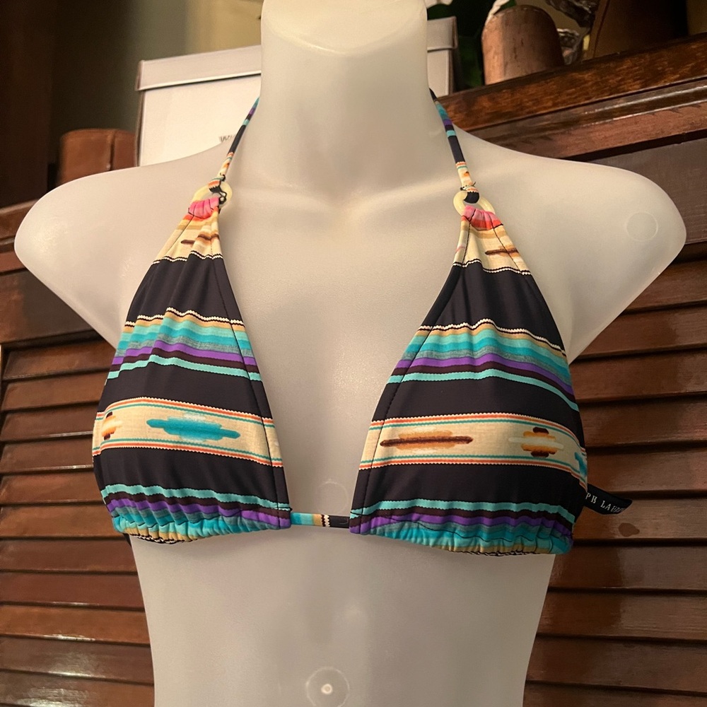 y2k ralph lauren aztec tribal print bikini top